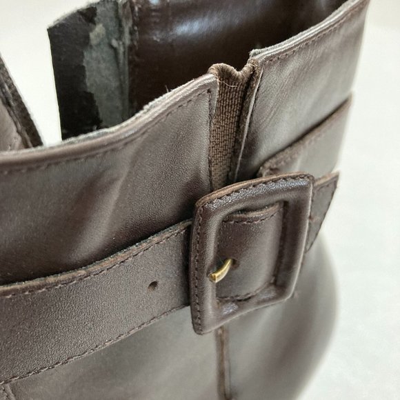 Franco Fortini "Leigh" Brown Leather Heeled Ankle Boots - Picture 14 of 14